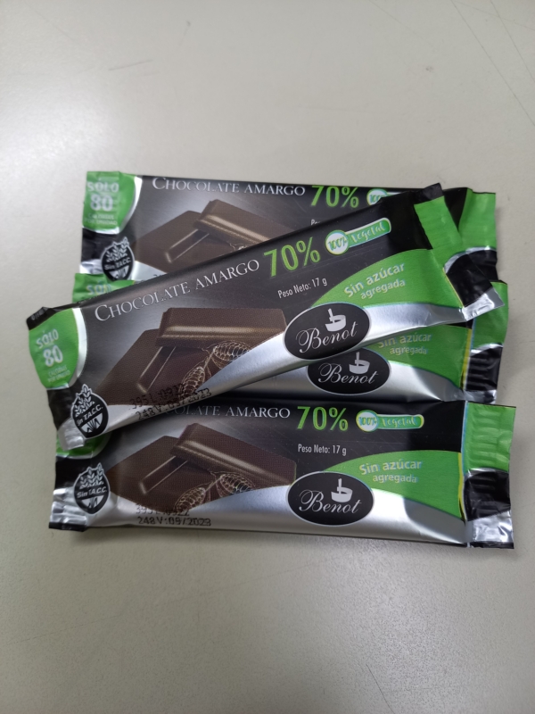 Chocolate Amargo 70% cacao Benot 17g - Imagen 2